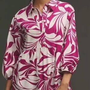 Anthropologie Bettina - Size L - Pink and White